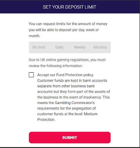 Set Deposit Limit