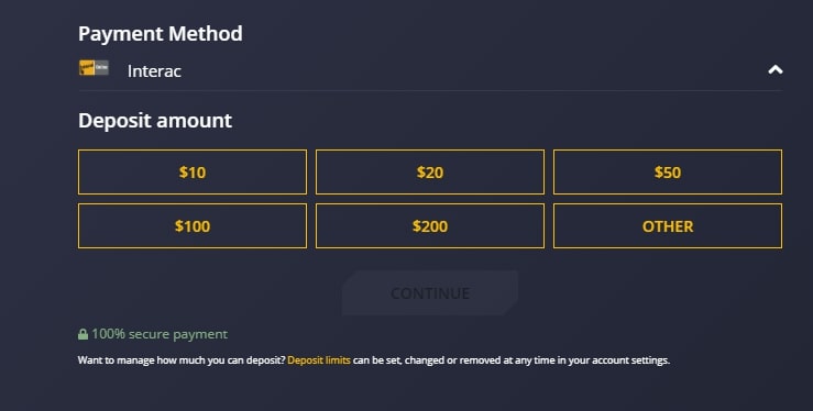 21Casino Cashier Screen 2