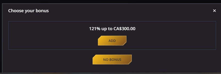 21Casino Cashier Screen 3