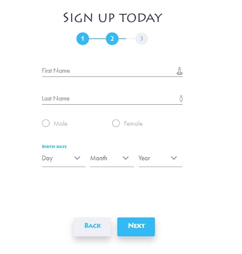 Casino Gods registration page 2
