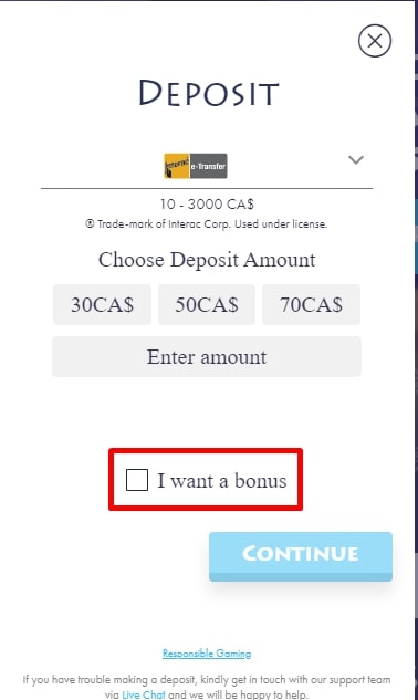 Casino Gods cashier screen