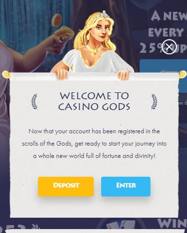 Casino Gods choice screen