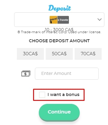 Casino Joy_Casino_cashier_screen Casino Joy cashier screen