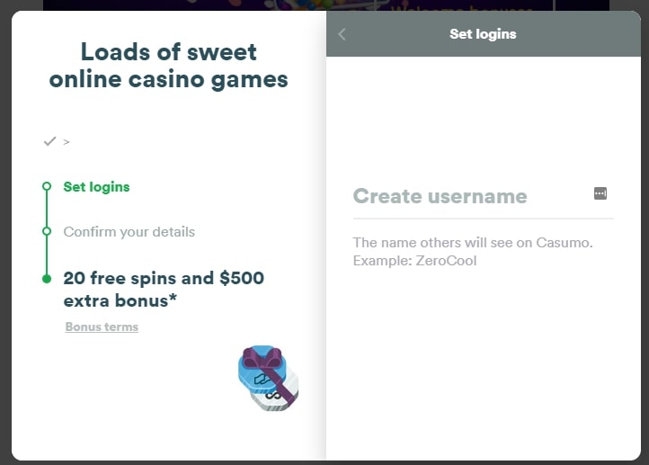 Casumo registration page 4