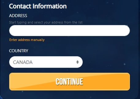 Dream Vegas registration page 2