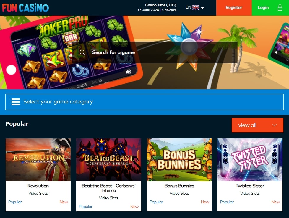 Fun Casino Homepage