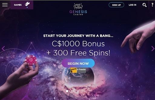Genesis Casino Homepage