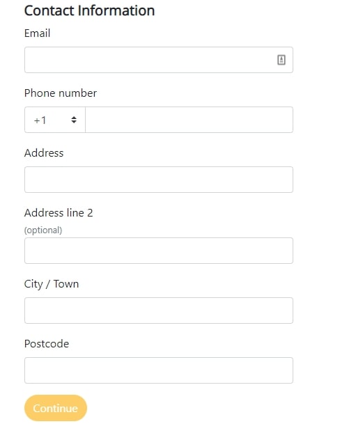 Playzee Casino registration page 2