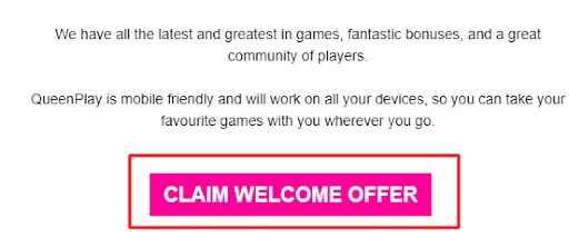 Queen Play Casino verification screen