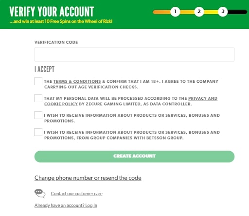 Rizk_Casino_registration_page_3 Rizk Registration page 3