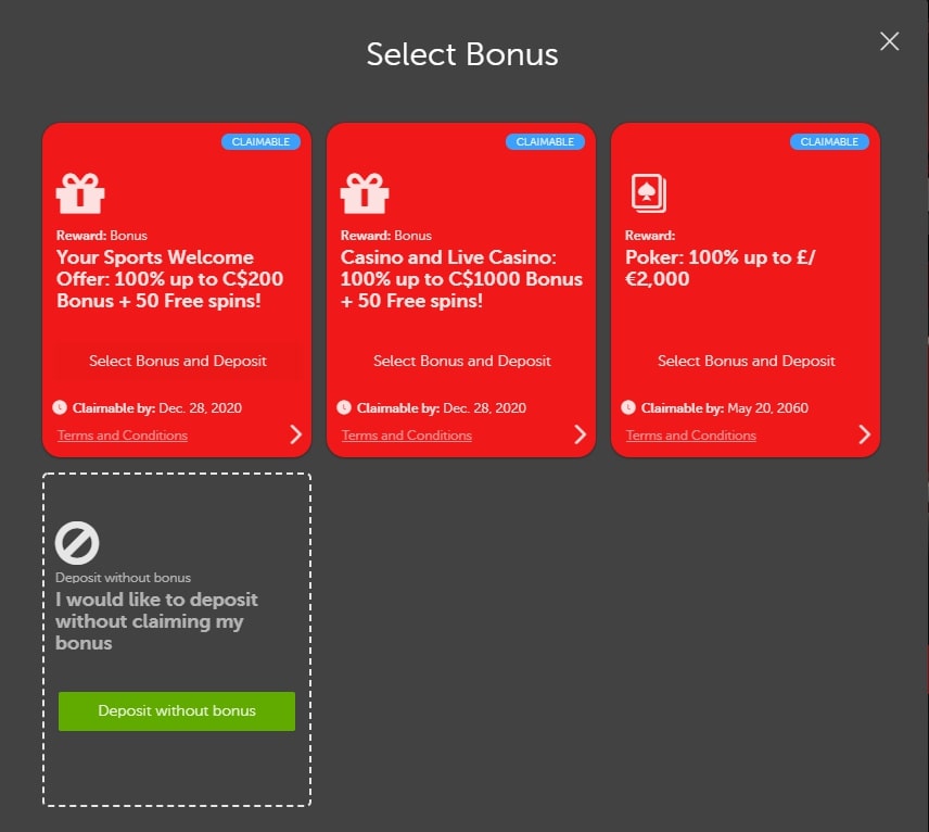 Betsson Casino registration page 4