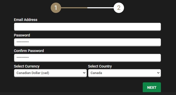 Casino Casino registration page