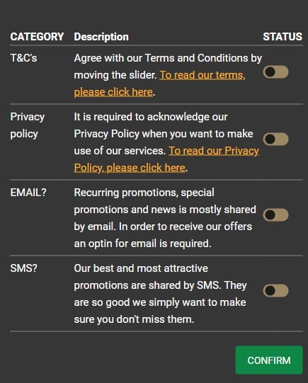 Casino Casino registration screen 4