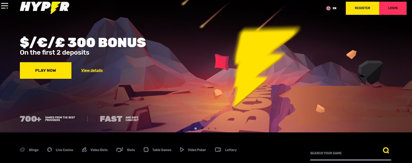 Hyper Casino Homepage