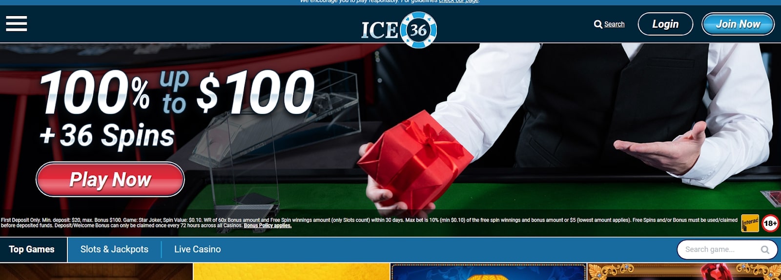 ICE36_Casino_Homepage ICE36 Casino Homepage
