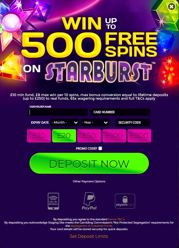 Loot Casino cashier screen