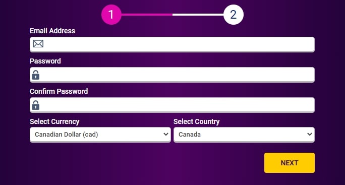 No Bonus Casino Registration Page