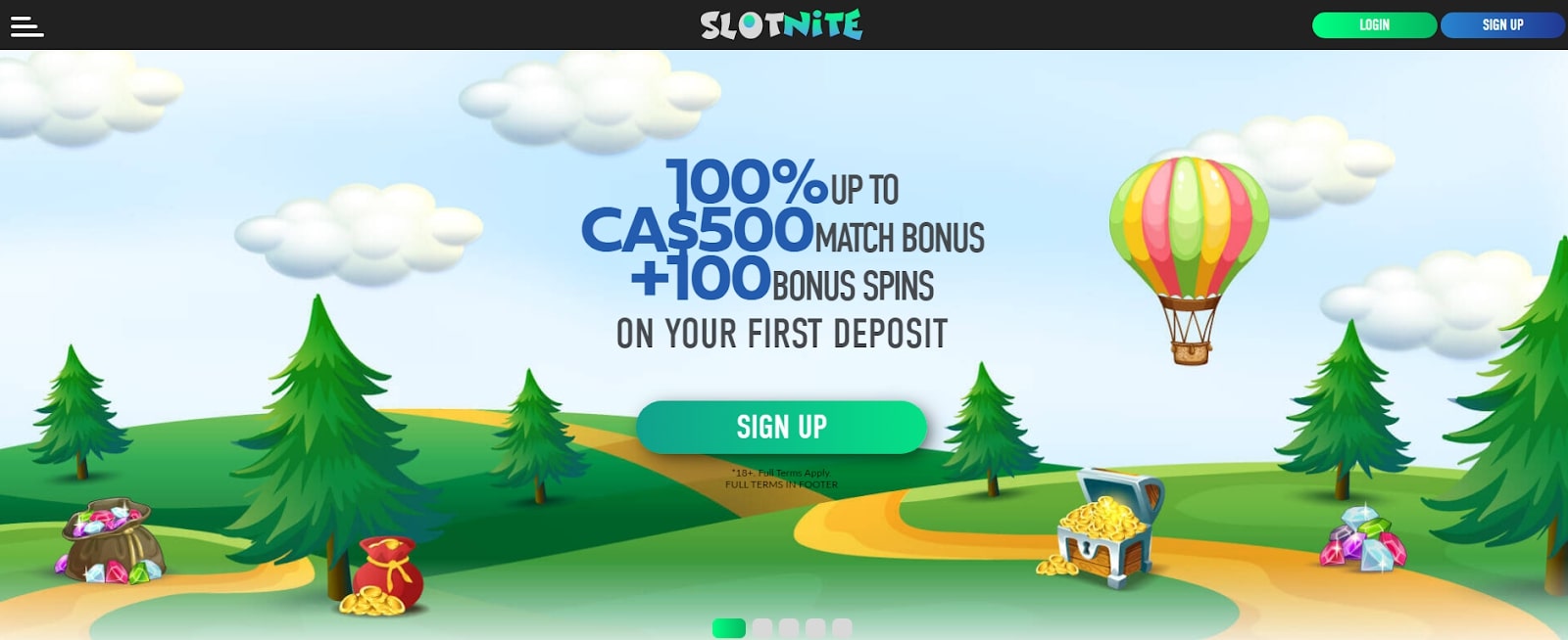 Slotnite Casino homepage