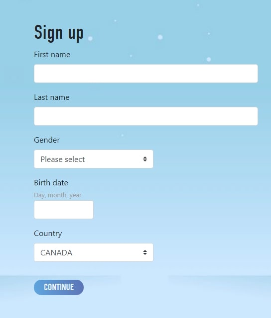 Slotnite Casino registration page