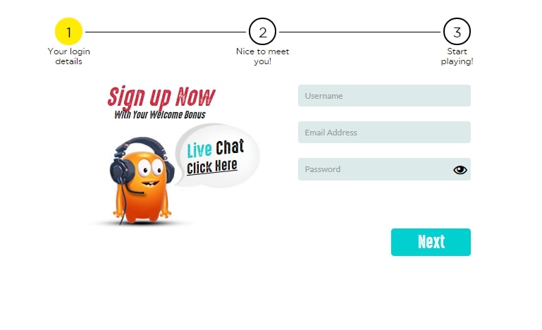 Spinit Casino registration page