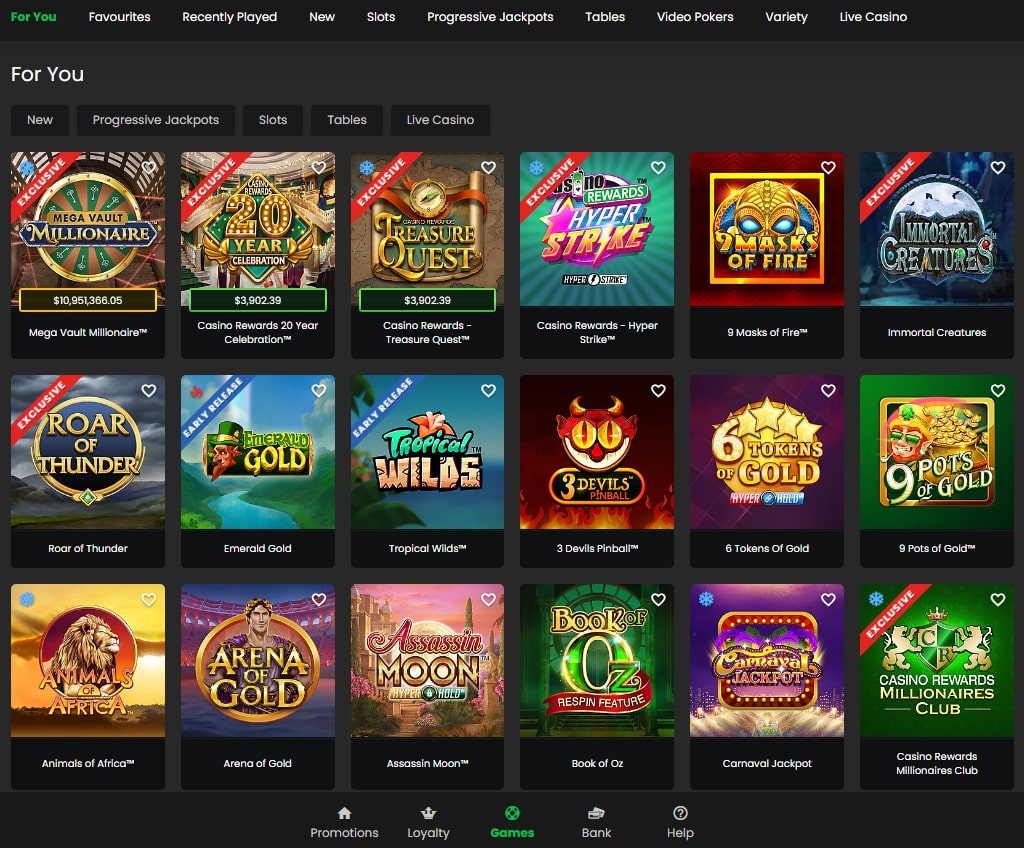 yukon gold casino games