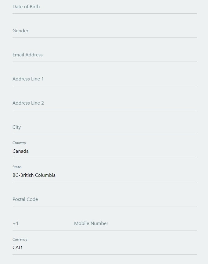 Captain Cooks Casino Registration page