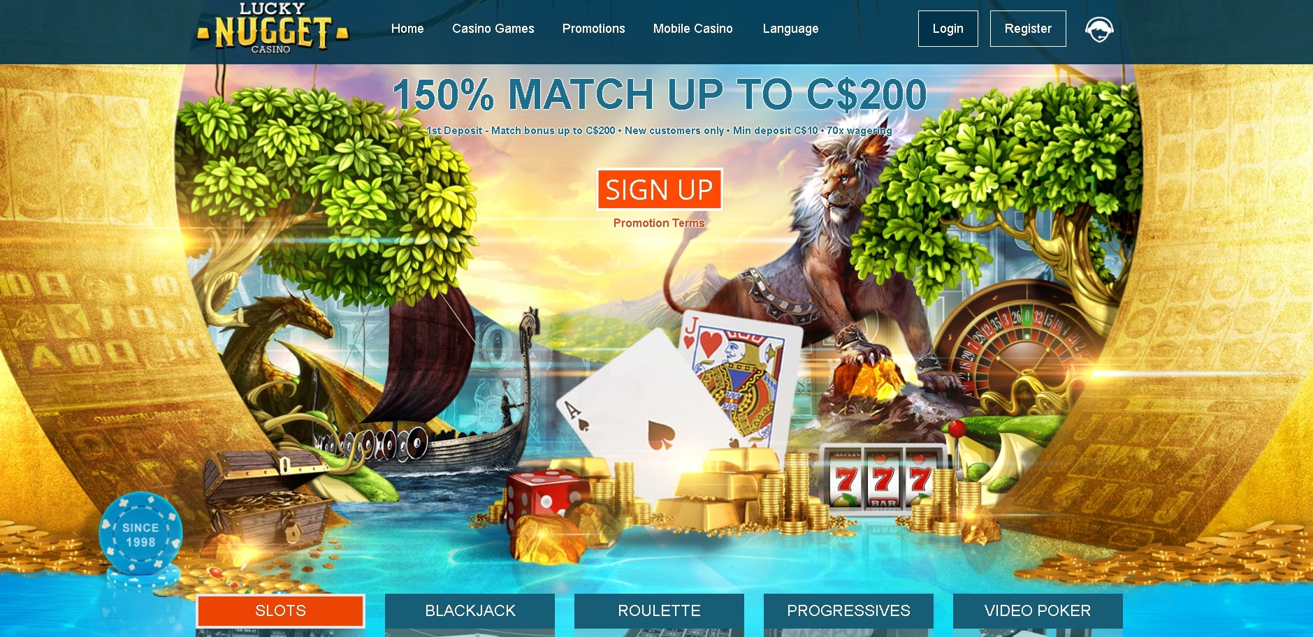 Lucky Nugget Casino Homepage