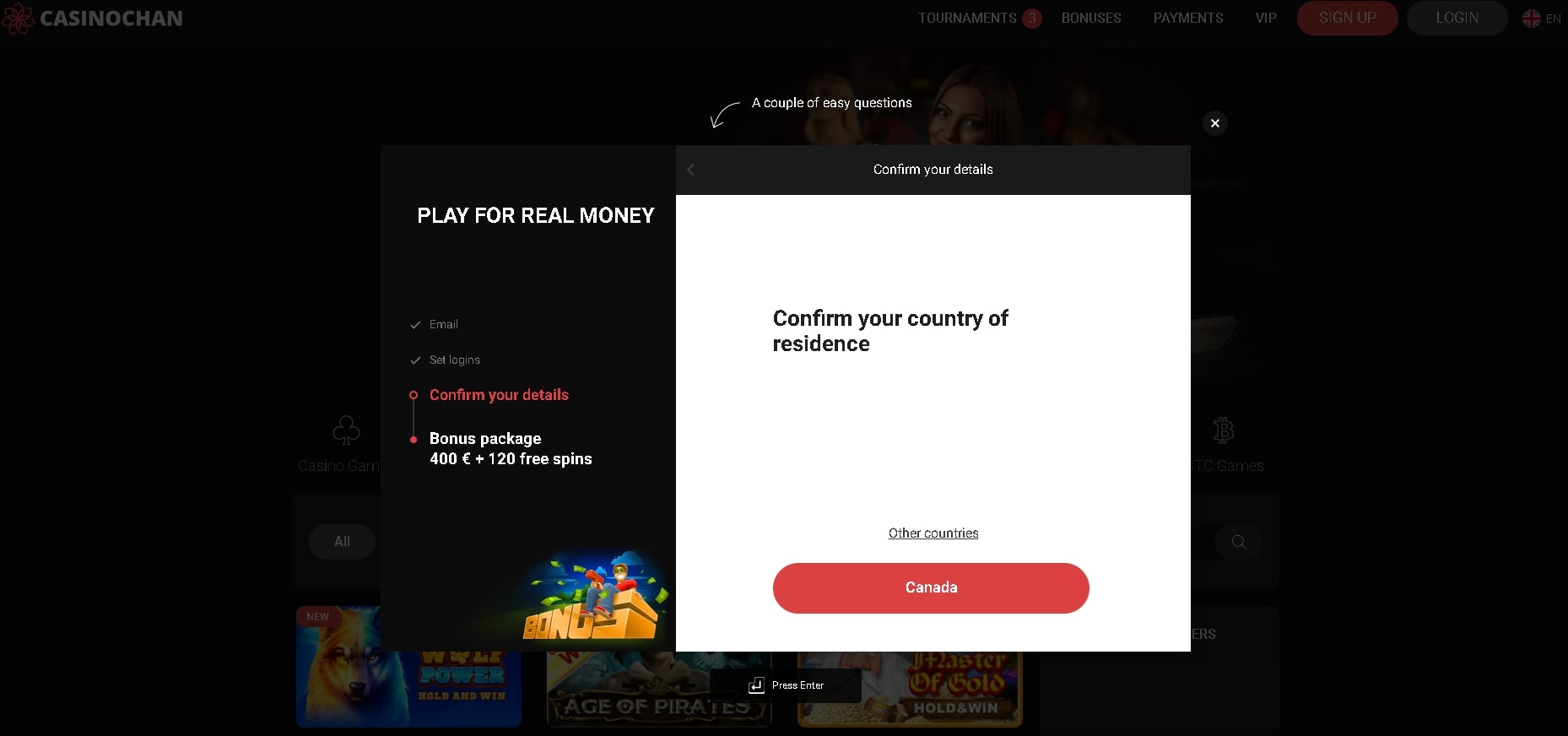 CasinoChain Casino Signup